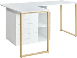 Hot Biurko regulowane ASHMORE Biały 165/220 cm 55 cm Dzieci Wszystkie Biurka|Biurka Domowe