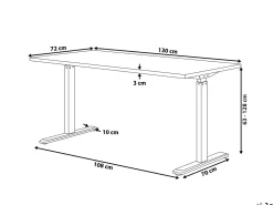 Hot Biurko regulowane elektrycznie DESTIN II Szary/ czarny 130 cm 72 cm Wszystkie Biurka|Biurka Z Regulacją Wysokości