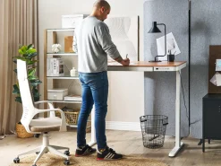 Sale Biurko regulowane elektrycznie KENLY Brązowy/ biały 120 cm 60 cm Z portem USB Wszystkie Biurka|Biurka Z Regulacją Wysokości
