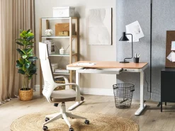 Sale Biurko regulowane elektrycznie KENLY Brązowy/ biały 120 cm 60 cm Z portem USB Wszystkie Biurka|Biurka Z Regulacją Wysokości