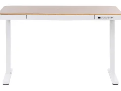 Sale Biurko regulowane elektrycznie KENLY Brązowy/ biały 120 cm 60 cm Z portem USB Wszystkie Biurka|Biurka Z Regulacją Wysokości