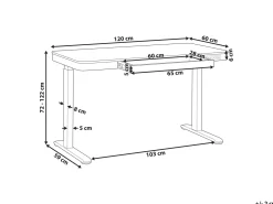 Online Biurko regulowane elektrycznie KENLY Ciemnobrązowy 120 cm 60 cm Z portem USB Wszystkie Biurka|Biurka Z Regulacją Wysokości