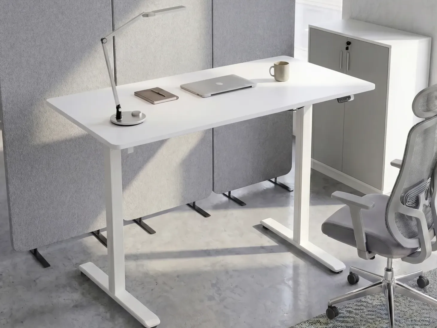 Sale Biurko regulowane elektrycznie GRIFTON 120 cm 60 cm Wszystkie Biurka|Biurka Z Regulacją Wysokości