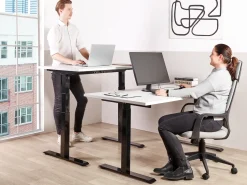 Online Biurko regulowane elektrycznie DESTINES Biały/ czarny 80 cm Wszystkie Biurka|Biurka Z Regulacją Wysokości