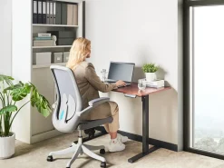 Outlet Biurko regulowane elektrycznie TAVARES Brązowy/ czarny 120 cm 60 cm Wszystkie Biurka|Biurka Z Regulacją Wysokości