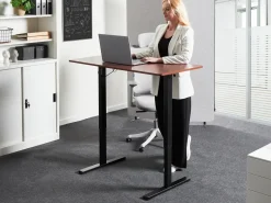 Outlet Biurko regulowane elektrycznie TAVARES Brązowy/ czarny 120 cm 60 cm Wszystkie Biurka|Biurka Z Regulacją Wysokości