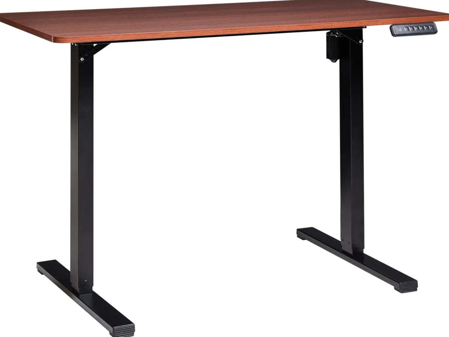 Outlet Biurko regulowane elektrycznie TAVARES Brązowy/ czarny 120 cm 60 cm Wszystkie Biurka|Biurka Z Regulacją Wysokości