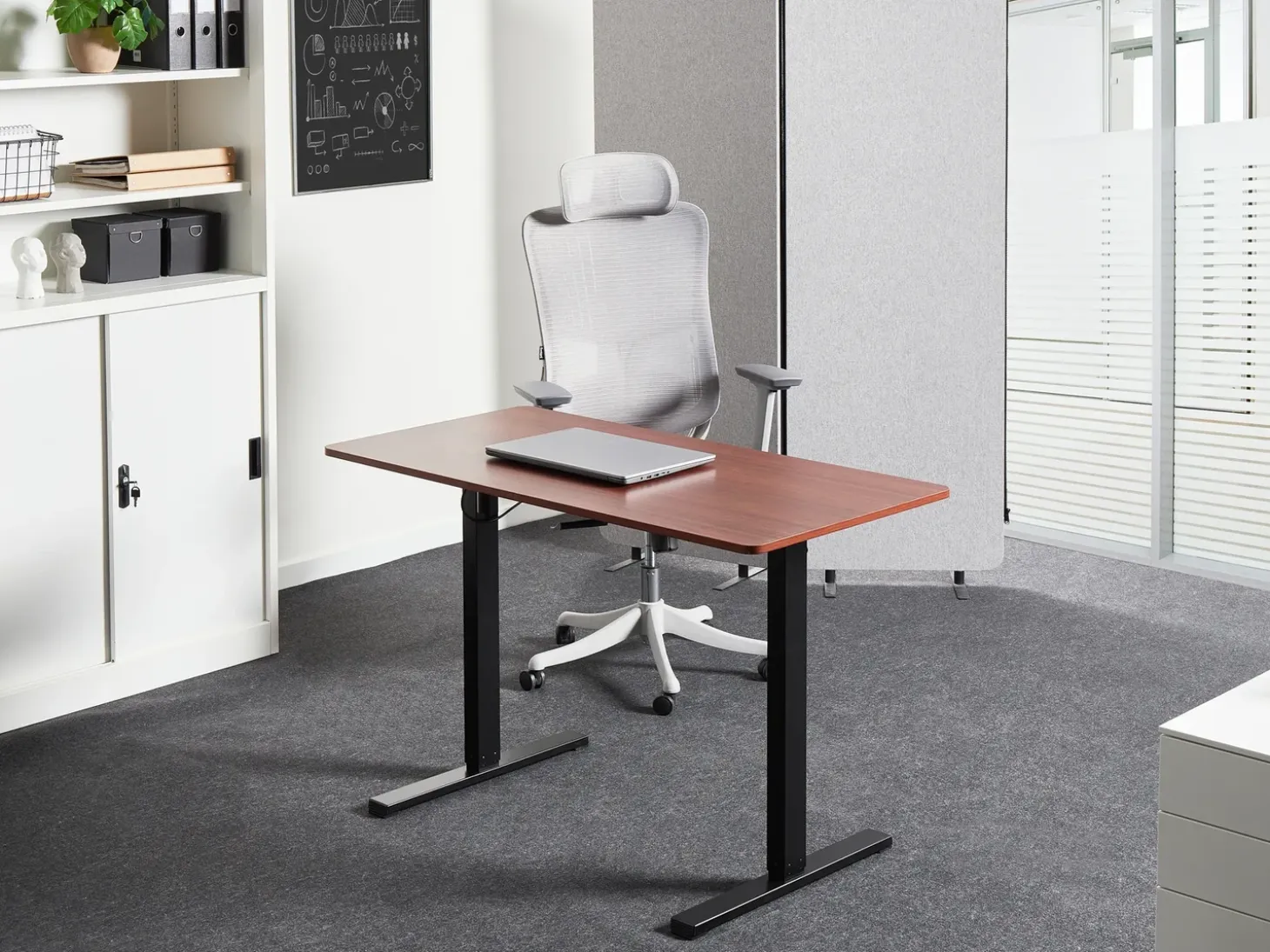 Outlet Biurko regulowane elektrycznie TAVARES Brązowy/ czarny 120 cm 60 cm Wszystkie Biurka|Biurka Z Regulacją Wysokości