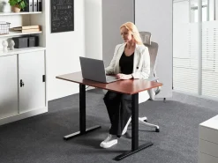 Outlet Biurko regulowane elektrycznie TAVARES Brązowy/ czarny 120 cm 60 cm Wszystkie Biurka|Biurka Z Regulacją Wysokości