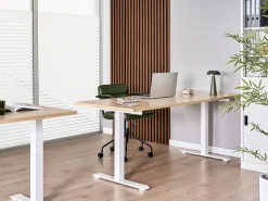 Clearance Biurko regulowane elektrycznie DESTINES Jasny brąz/ biały 72 cm Wszystkie Biurka|Biurka Z Regulacją Wysokości