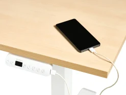 Clearance Biurko regulowane elektrycznie DESTINES Jasny brąz/ biały 72 cm Wszystkie Biurka|Biurka Z Regulacją Wysokości
