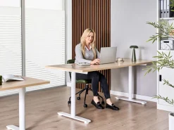 Online Biurko regulowane elektrycznie DESTINAS Jasny brąz/ biały 72 cm Wszystkie Biurka|Biurka Z Regulacją Wysokości