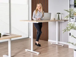 Online Biurko regulowane elektrycznie DESTINAS Jasny brąz/ biały 72 cm Wszystkie Biurka|Biurka Z Regulacją Wysokości