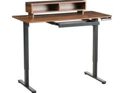 New Biurko regulowane elektrycznie LUCAMA Brązowy/ czarny 120 cm 60 cm Z portem USB Wszystkie Biurka|Biurka Z Regulacją Wysokości