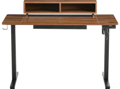 New Biurko regulowane elektrycznie LUCAMA Brązowy/ czarny 120 cm 60 cm Z portem USB Wszystkie Biurka|Biurka Z Regulacją Wysokości