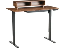 New Biurko regulowane elektrycznie LUCAMA Brązowy/ czarny 120 cm 60 cm Z portem USB Wszystkie Biurka|Biurka Z Regulacją Wysokości