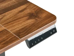 New Biurko regulowane elektrycznie LUCAMA Brązowy/ czarny 120 cm 60 cm Z portem USB Wszystkie Biurka|Biurka Z Regulacją Wysokości