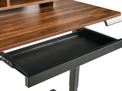 New Biurko regulowane elektrycznie LUCAMA Brązowy/ czarny 120 cm 60 cm Z portem USB Wszystkie Biurka|Biurka Z Regulacją Wysokości