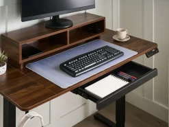 New Biurko regulowane elektrycznie LUCAMA Brązowy/ czarny 120 cm 60 cm Z portem USB Wszystkie Biurka|Biurka Z Regulacją Wysokości