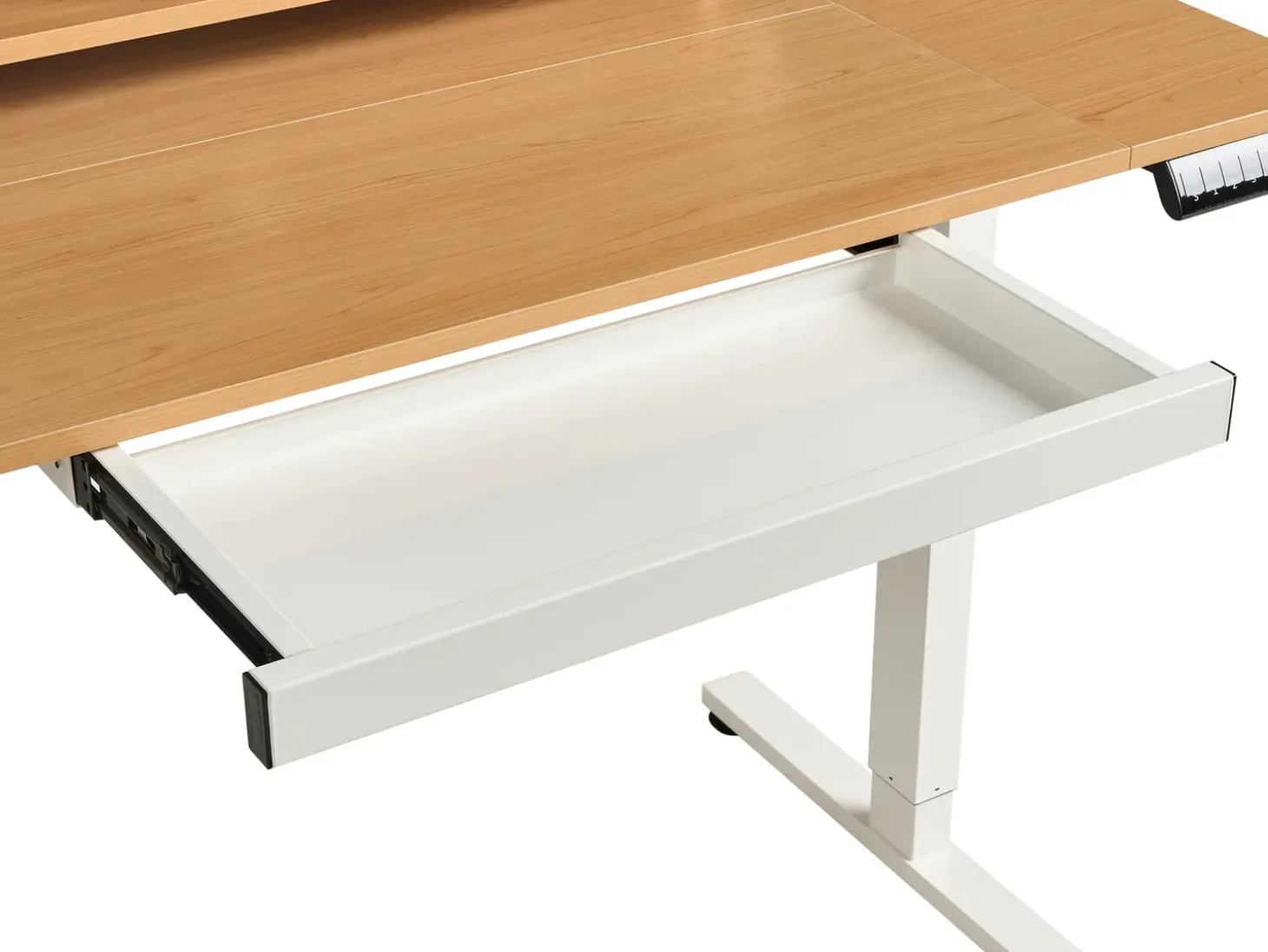 New Biurko regulowane elektrycznie LUCAMA Jasny brąz/ biały 120 cm 60 cm Z portem USB Wszystkie Biurka|Biurka Z Regulacją Wysokości