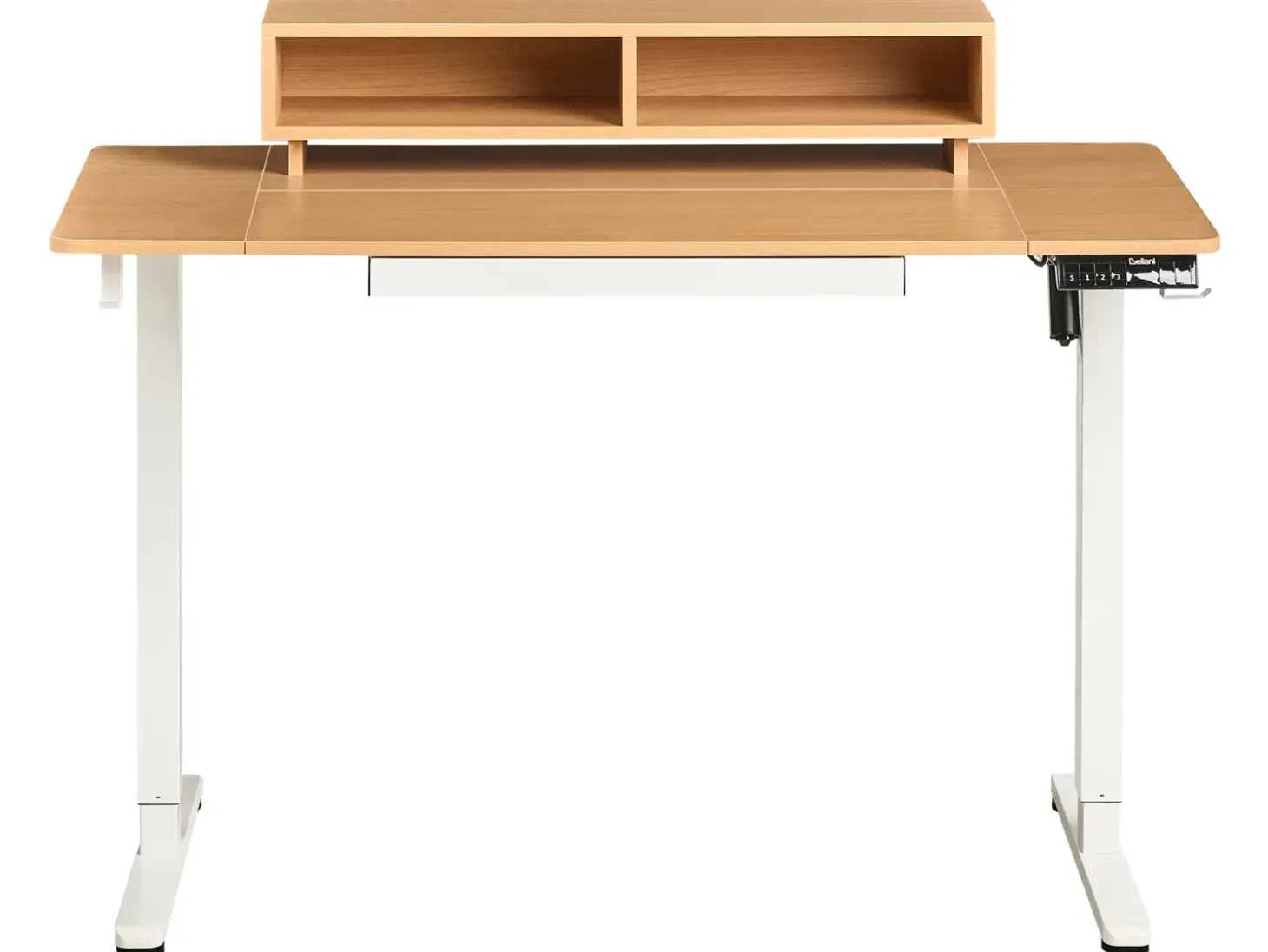 New Biurko regulowane elektrycznie LUCAMA Jasny brąz/ biały 120 cm 60 cm Z portem USB Wszystkie Biurka|Biurka Z Regulacją Wysokości