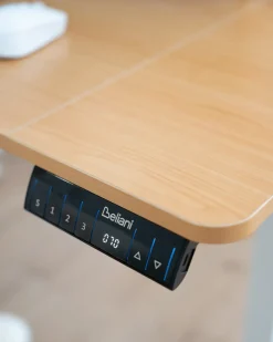 New Biurko regulowane elektrycznie LUCAMA Jasny brąz/ biały 120 cm 60 cm Z portem USB Wszystkie Biurka|Biurka Z Regulacją Wysokości