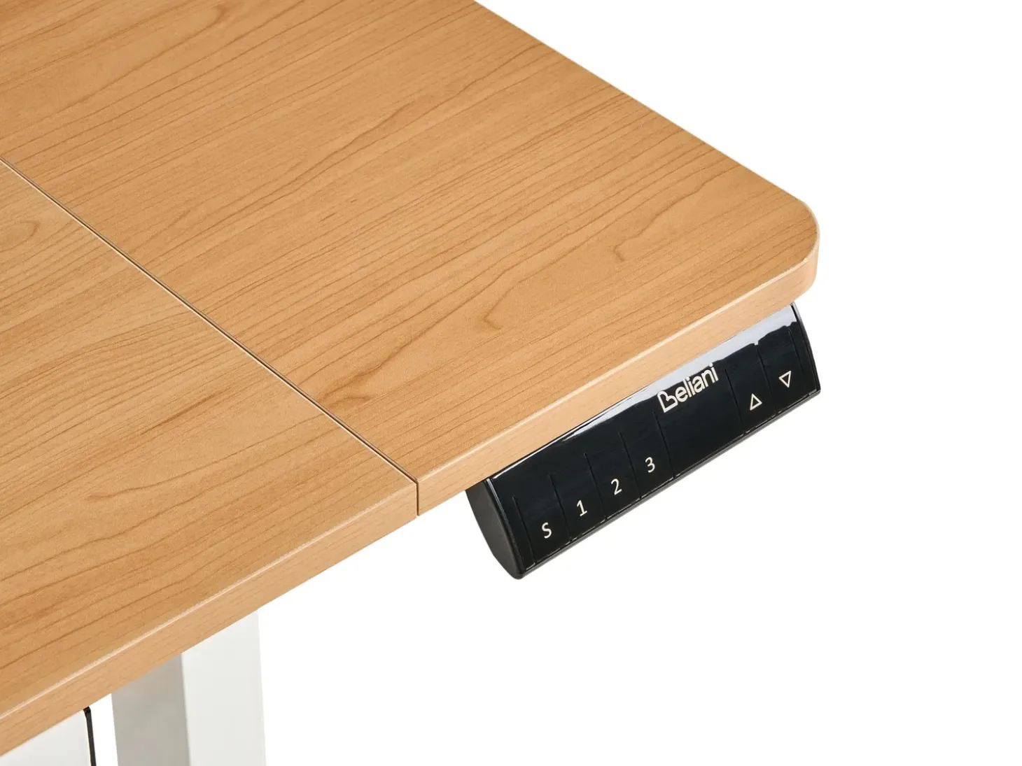 New Biurko regulowane elektrycznie LUCAMA Jasny brąz/ biały 120 cm 60 cm Z portem USB Wszystkie Biurka|Biurka Z Regulacją Wysokości