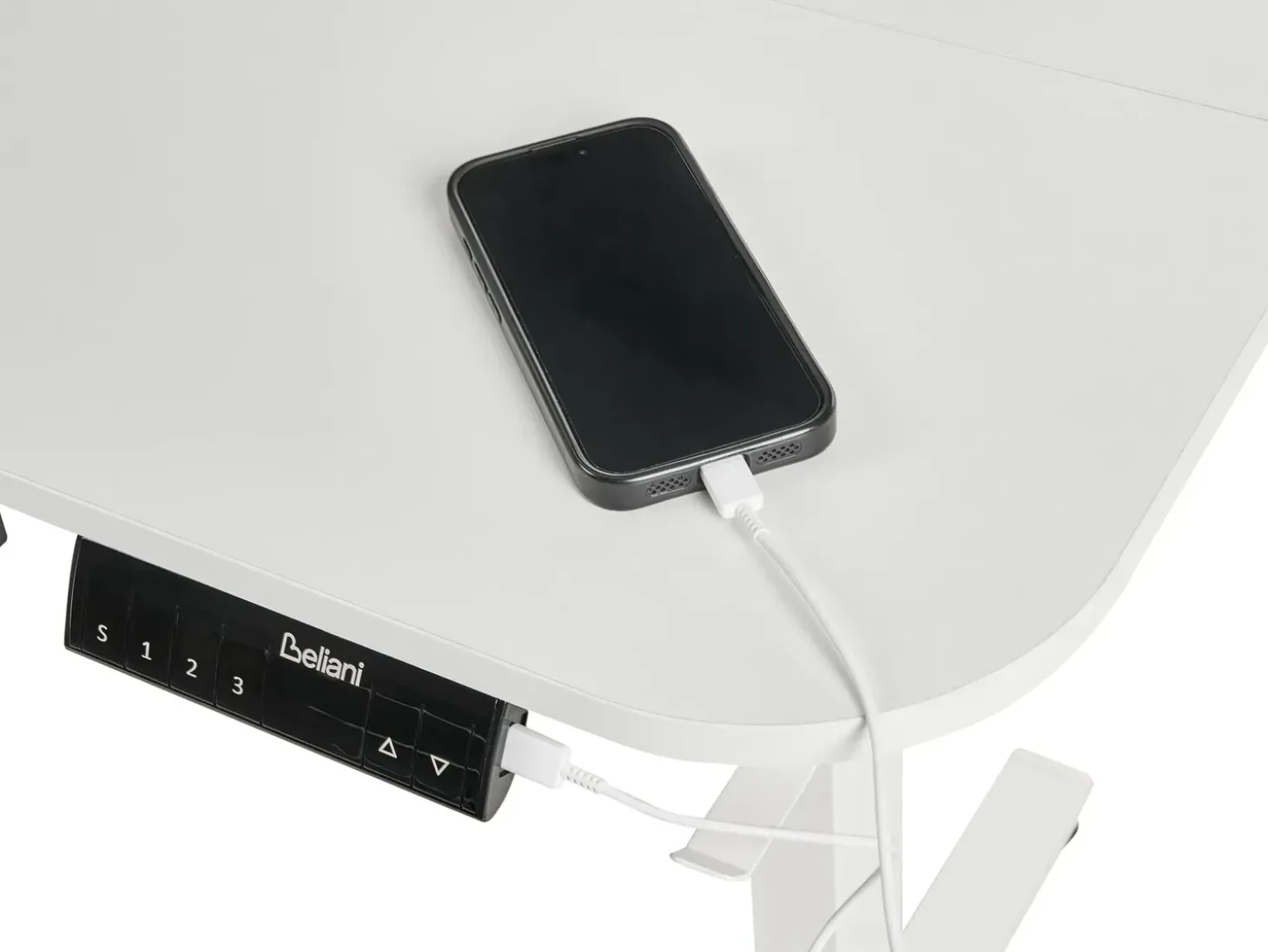 Outlet Biurko regulowane elektrycznie WILBANKS 120 cm 60 cm Z portem USB Wszystkie Biurka|Biurka Z Regulacją Wysokości