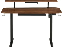 Discount Biurko regulowane elektrycznie WILBANKS Brązowy/ czarny 120 cm 60 cm Z portem USB Wszystkie Biurka|Biurka Z Regulacją Wysokości