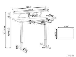 Hot Biurko regulowane elektrycznie WILBANKS Jasny brąz/ biały 120 cm 60 cm Z portem USB Wszystkie Biurka|Biurka Z Regulacją Wysokości