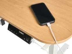 Hot Biurko regulowane elektrycznie WILBANKS Jasny brąz/ biały 120 cm 60 cm Z portem USB Wszystkie Biurka|Biurka Z Regulacją Wysokości
