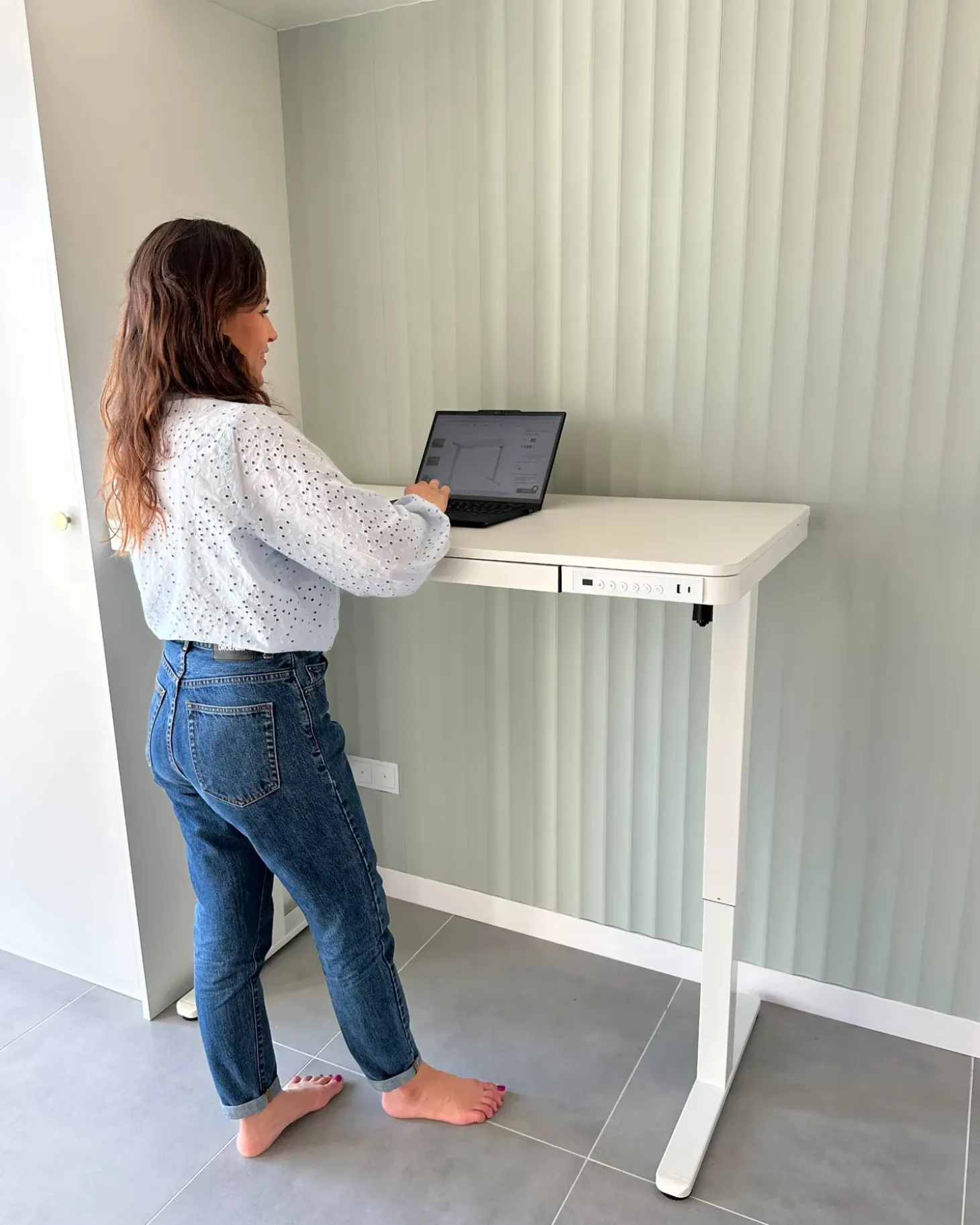 Sale Biurko regulowane elektrycznie PENLY 120 cm 60 cm Z portem USB Wszystkie Biurka|Biurka Z Regulacją Wysokości