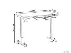 New Biurko regulowane elektrycznie PENLY Czarny/ jasny brąz 120 cm 60 cm Z portem USB Wszystkie Biurka|Biurka Z Regulacją Wysokości