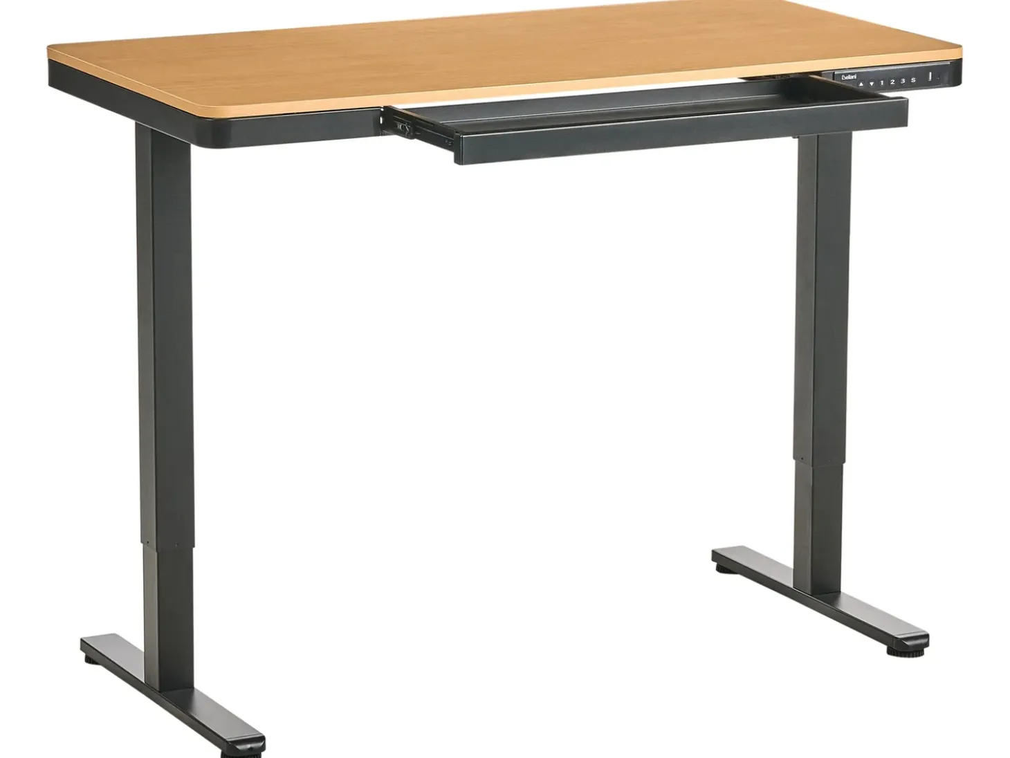 New Biurko regulowane elektrycznie PENLY Czarny/ jasny brąz 120 cm 60 cm Z portem USB Wszystkie Biurka|Biurka Z Regulacją Wysokości