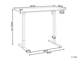 Discount Biurko regulowane elektrycznie TAVARES Jasny brąz/ biały 120 cm 60 cm Wszystkie Biurka|Biurka Z Regulacją Wysokości