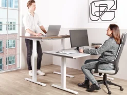 Sale Biurko regulowane manualnie DESTINES Szary/ biały 72 cm Wszystkie Biurka|Biurka Z Regulacją Wysokości