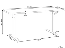 Outlet Biurko regulowane manualnie DESTINES 72 cm Wszystkie Biurka|Biurka Z Regulacją Wysokości