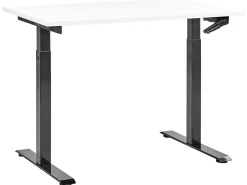 Biurko regulowane manualnie DESTINES Biały/ czarny 72 cm Wszystkie Biurka|Biurka Z Regulacją Wysokości
