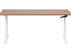 Discount Biurko regulowane manualnie DESTINAS Brązowy/ biały 72 cm Wszystkie Biurka|Biurka Z Regulacją Wysokości