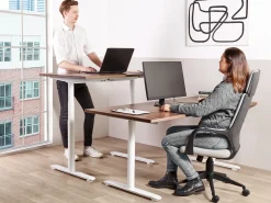 Discount Biurko regulowane manualnie DESTINAS Brązowy/ biały 72 cm Wszystkie Biurka|Biurka Z Regulacją Wysokości