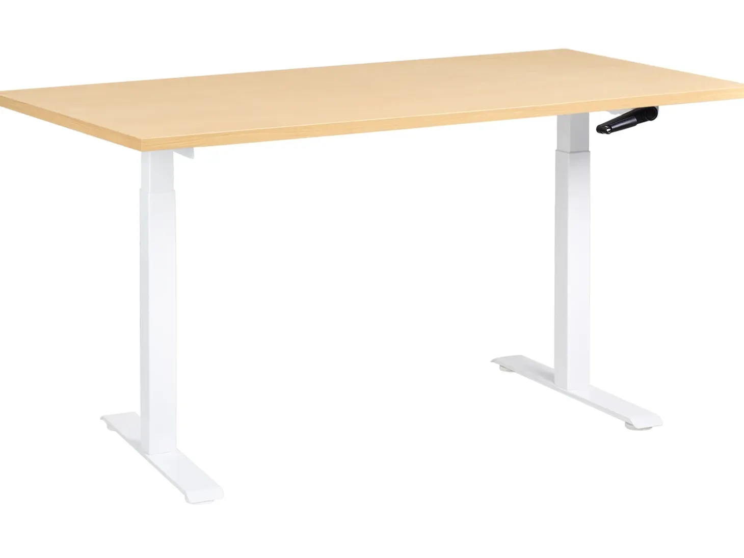 Biurko regulowane manualnie DESTINES Jasny brąz/ biały 72 cm Wszystkie Biurka|Biurka Z Regulacją Wysokości