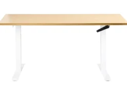 Biurko regulowane manualnie DESTINES Jasny brąz/ biały 72 cm Wszystkie Biurka|Biurka Z Regulacją Wysokości