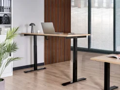 Clearance Biurko regulowane manualnie DESTINES Czarny/ jasny brąz 72 cm Wszystkie Biurka|Biurka Z Regulacją Wysokości