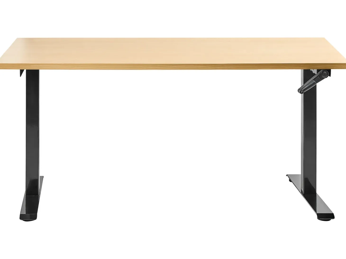 Clearance Biurko regulowane manualnie DESTINES Czarny/ jasny brąz 72 cm Wszystkie Biurka|Biurka Z Regulacją Wysokości
