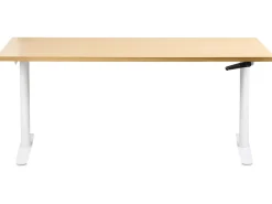 Clearance Biurko regulowane manualnie DESTINAS Jasny brąz/ biały 72 cm Wszystkie Biurka|Biurka Z Regulacją Wysokości