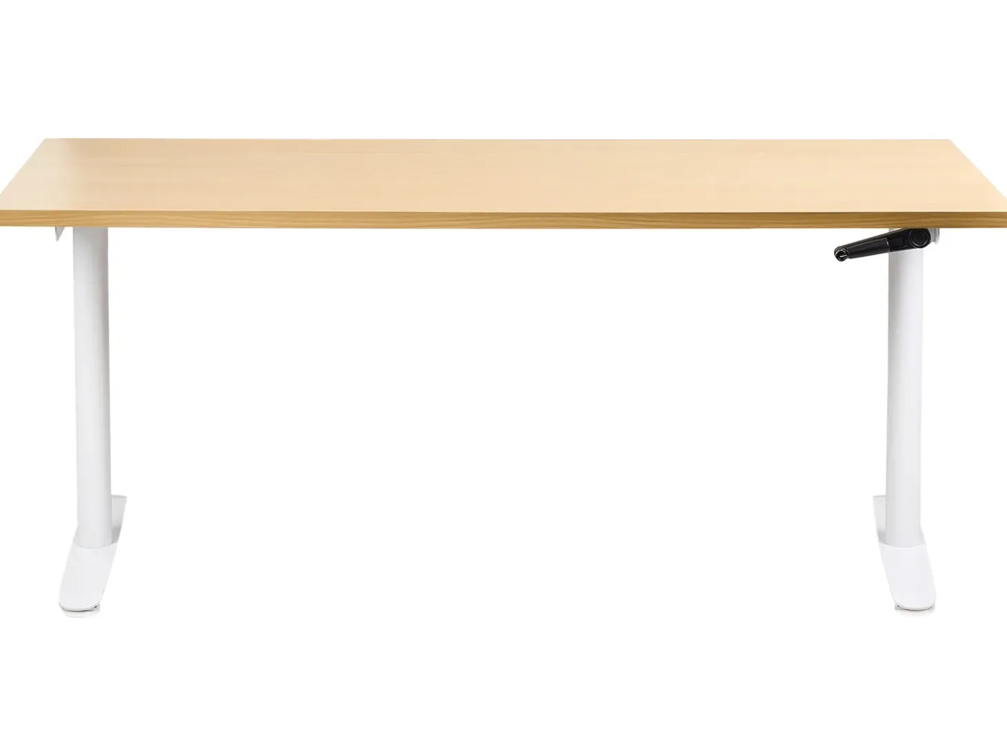 Clearance Biurko regulowane manualnie DESTINAS Jasny brąz/ biały 72 cm Wszystkie Biurka|Biurka Z Regulacją Wysokości