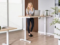 Clearance Biurko regulowane manualnie DESTINAS Jasny brąz/ biały 72 cm Wszystkie Biurka|Biurka Z Regulacją Wysokości