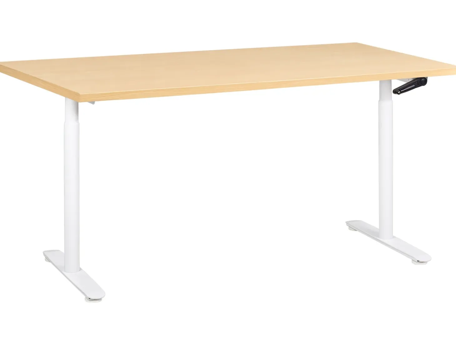 Clearance Biurko regulowane manualnie DESTINAS Jasny brąz/ biały 72 cm Wszystkie Biurka|Biurka Z Regulacją Wysokości
