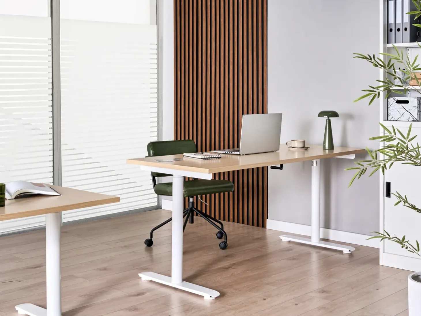 Clearance Biurko regulowane manualnie DESTINAS Jasny brąz/ biały 72 cm Wszystkie Biurka|Biurka Z Regulacją Wysokości