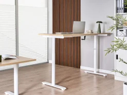 Clearance Biurko regulowane manualnie DESTINAS Jasny brąz/ biały 72 cm Wszystkie Biurka|Biurka Z Regulacją Wysokości